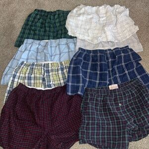 Lot of 8 Mens Large Knit Boxer Shorts Relaxed Fit Plaid Fruit of the Loom Merona